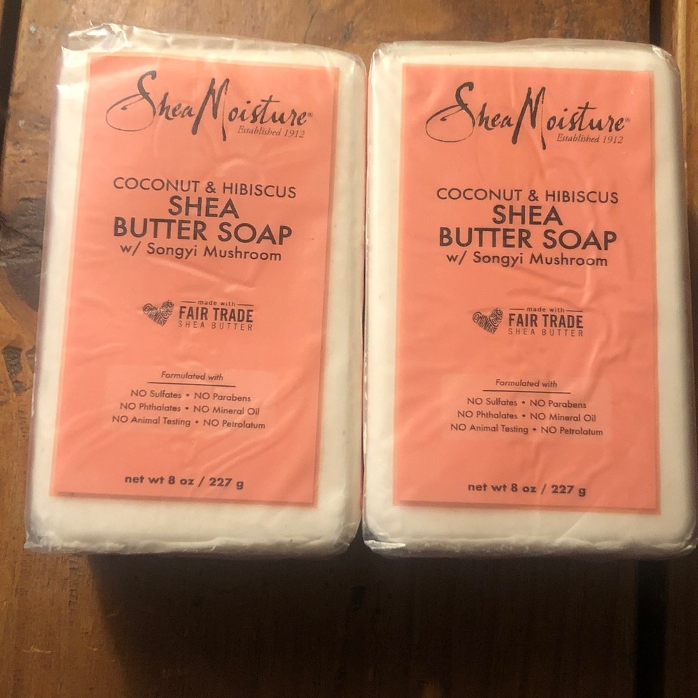 2 SheaMoisture Coconut &Hibiscus Shea Butter Soap 8 oz ea Dull Skin